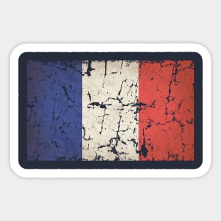 French Flag, Distressed Sticker